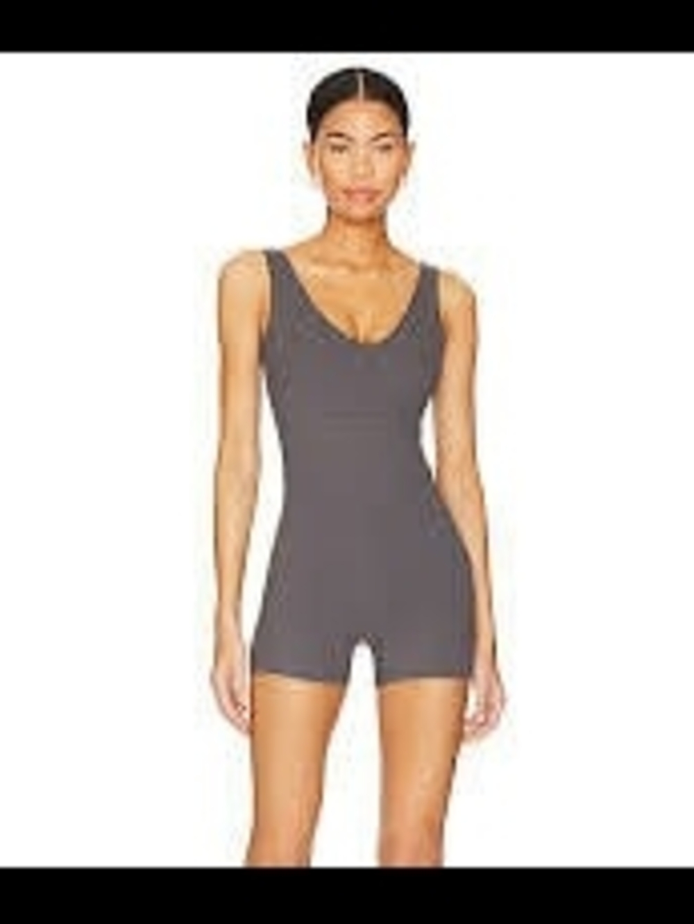 Varley Let's Go Juni Sleeveless Sculpting Jumpsuit In Blackened Pearl Size L